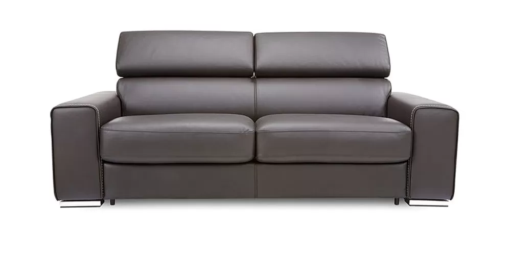 Καναπές 3 θέσεων σε μαύρο δέρμα, μοντέλο Tempo