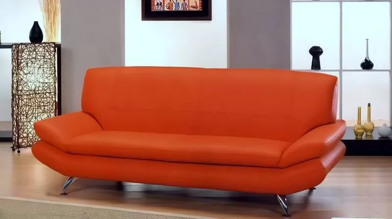 Κόκκινος δερμάτινος καναπές Biancaneve